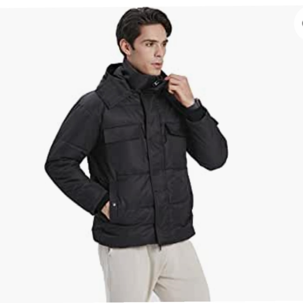 NWT Cross Street $599 Men's Outdoor Hood Puffers Insulated WinterBlack Parka - Picture 5 of 12